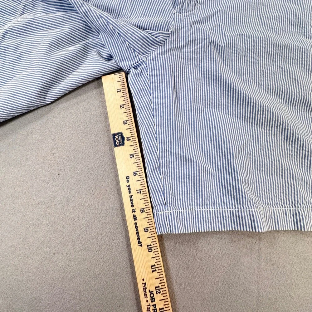 Izod Saltwater Mens 36 Blue White Seersucker Striped Cotton Shorts 45SH083464